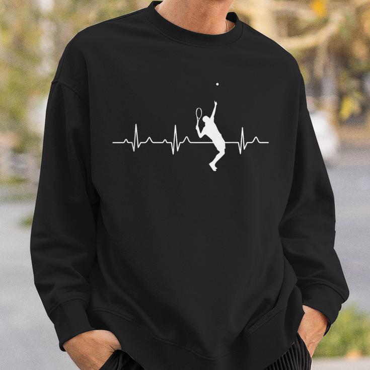 Tennis Player Tennis Racket Tennis Heartbeat Sweatshirt Geschenke für Ihn