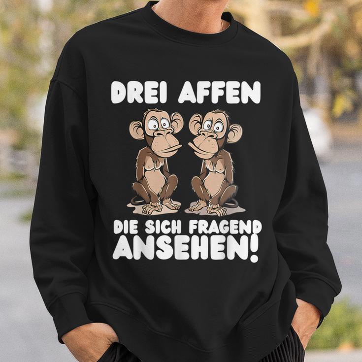 Three Monkeys Three Monkeys Who Look Asking Sweatshirt Geschenke für Ihn