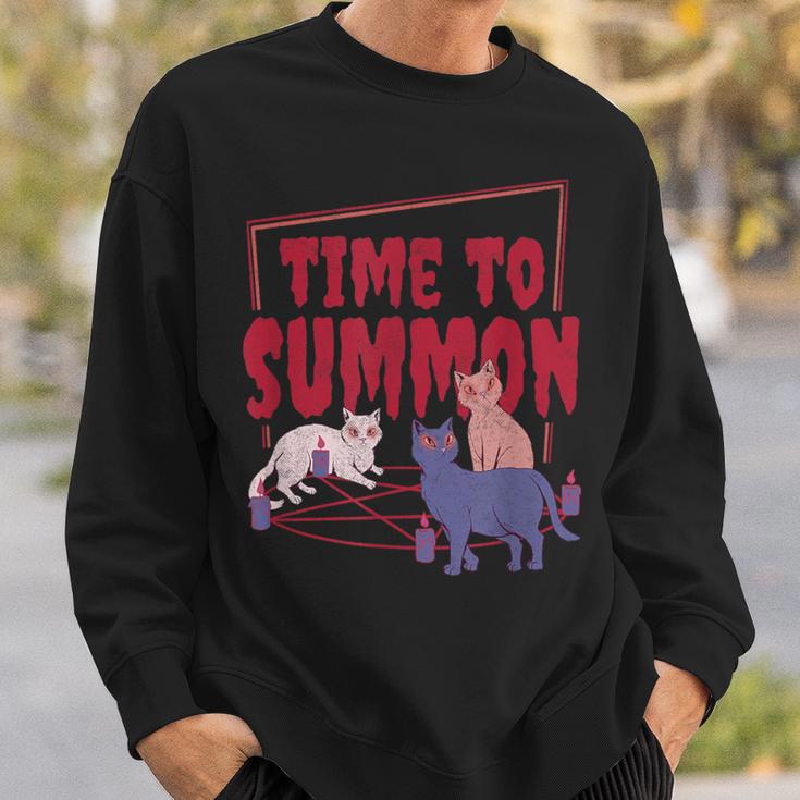 Time To Summon Satanic Cats With Pentagram Cat Pet Sweatshirt Geschenke für Ihn