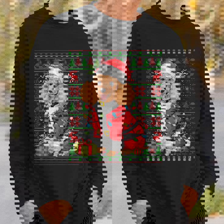 Toy Poodle Dog Xmas Lights Ugly Santa Toy Poodle Christmas Sweatshirt Gifts for Him