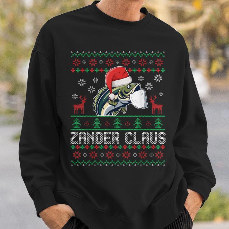 Ugly Christmas Zander Claus Angler Weihnachten Fishing Sports Sweatshirt Geschenke für Ihn