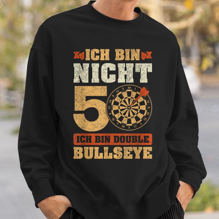 Vintage 50Th Birthday Dart Saying Double Bullseye Sweatshirt Geschenke für Ihn