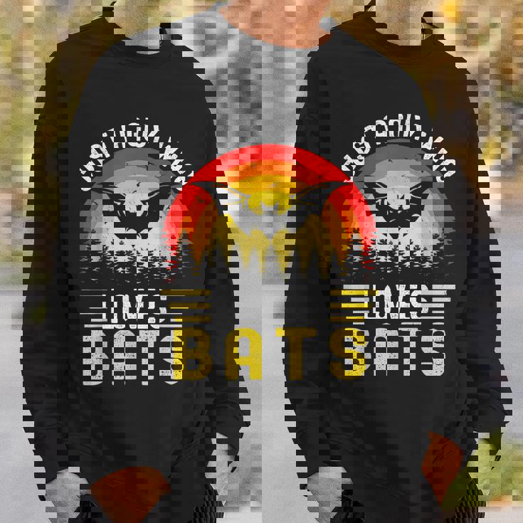 Vintage Bat Just A Guy Who Loves Bats Bat Halloween Sweatshirt Gifts for Him