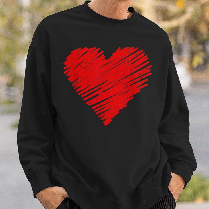 Vintage Red Heart Partner Children Lovealentine's Day Her Her Sweatshirt Geschenke für Ihn