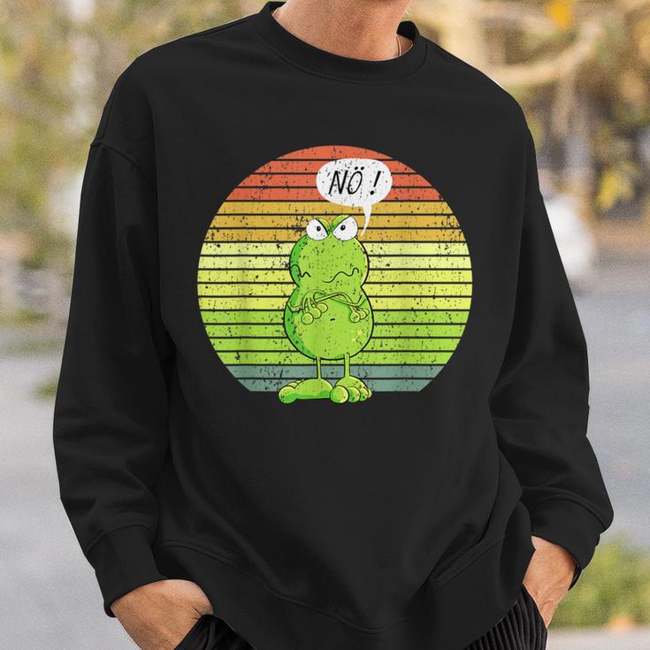 Vintage Statement Frog I Nö Fun I No Retro Sweatshirt Geschenke für Ihn