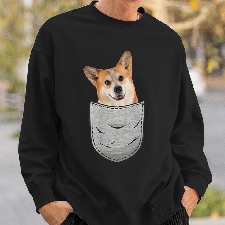 Welsh Corgi Pembroke Chest Pocket For Dog Owners Sweatshirt Geschenke für Ihn