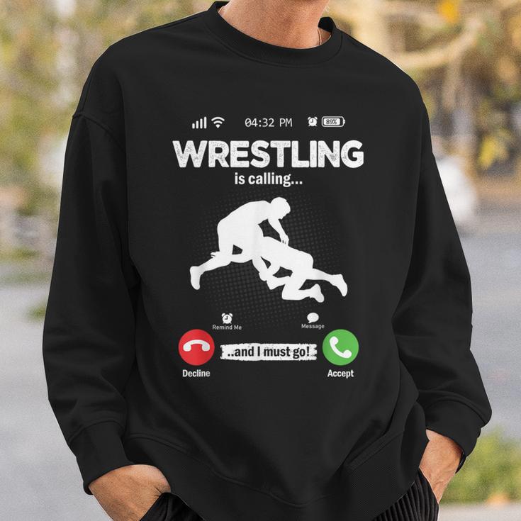 The Wrestling Calls Retro Wrestling Wrestling Sweatshirt Geschenke für Ihn