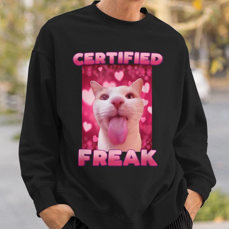 Zertifiziertes Freak Cat Meme Sweatshirt Geschenke für Ihn