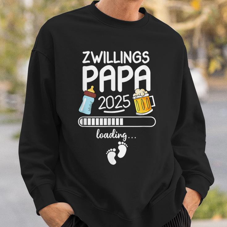 Zwillingspapa 2025 Loading Werdender Papa Announcement Sweatshirt Geschenke für Ihn