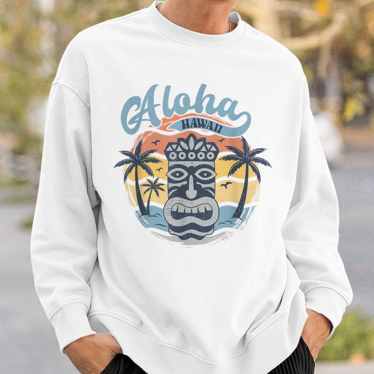 Aloha Hawaii Retro Sunset Tiki Hawaii Beachintage Sweatshirt Geschenke für Ihn