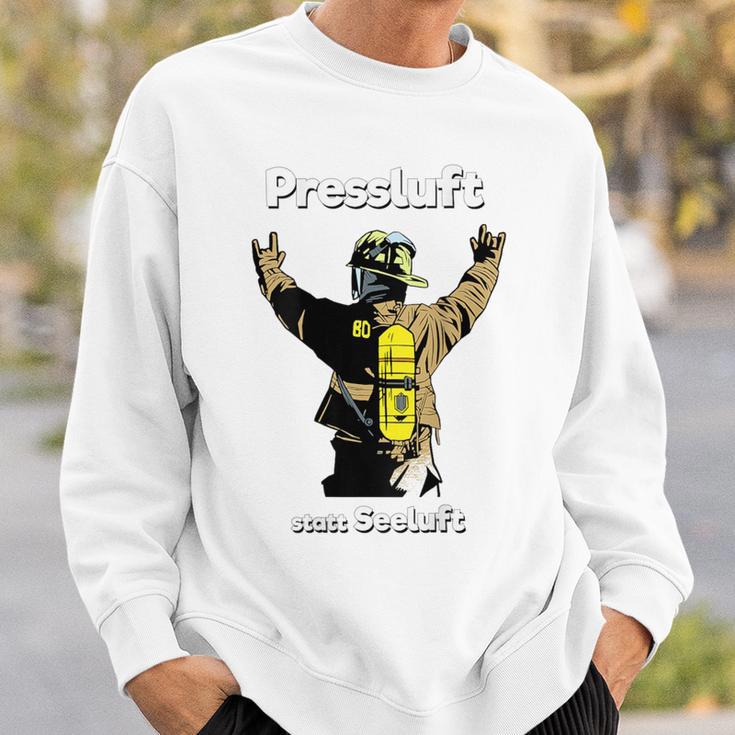 Back Print Breathing Protection Equipment Carrier Fire Brigade S Sweatshirt Geschenke für Ihn