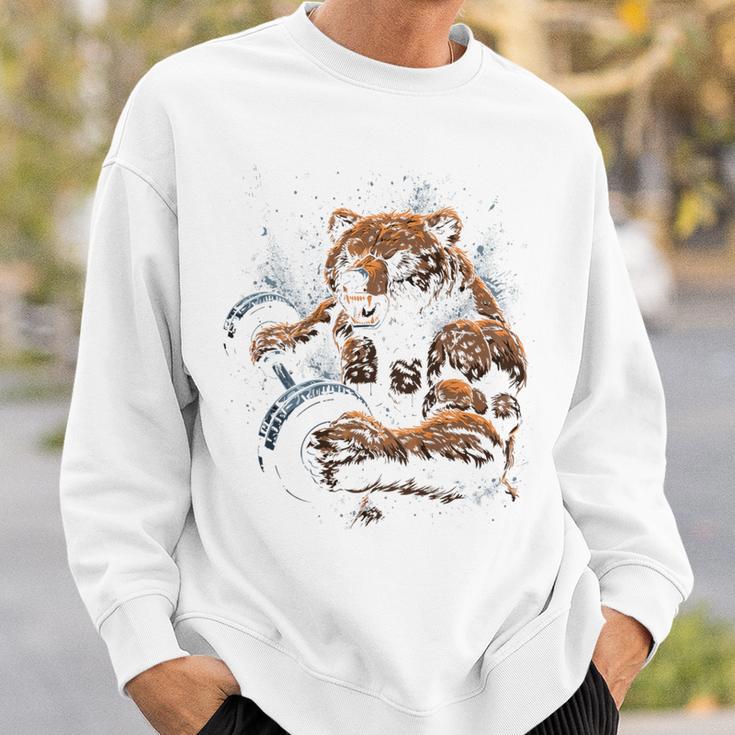 Bear Gym Fitness Backprint Sweatshirt Geschenke für Ihn