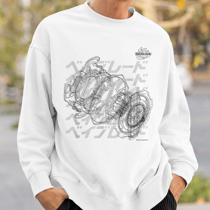 Beyblade Schematic Bey B&W Sweatshirt Geschenke für Ihn