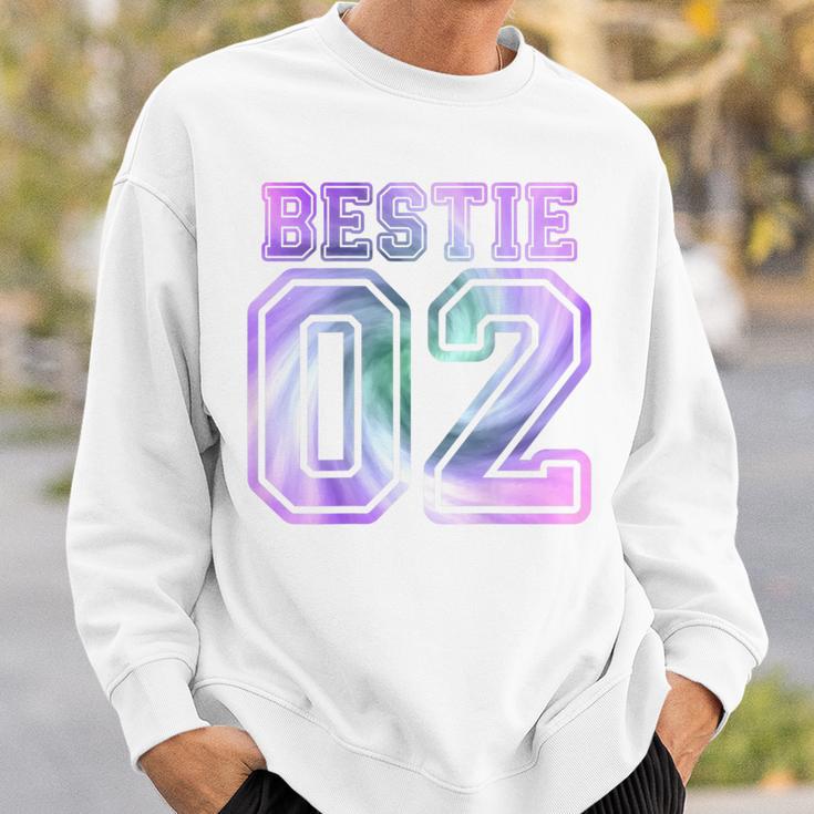 Bff 02 Best Friends Matching Bestie For 2 Tie Dye On Back Sweatshirt Geschenke für Ihn