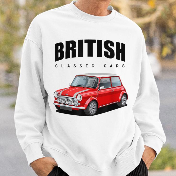 British Classic Car Red Mini Sports Car Gray Sweatshirt Geschenke für Ihn