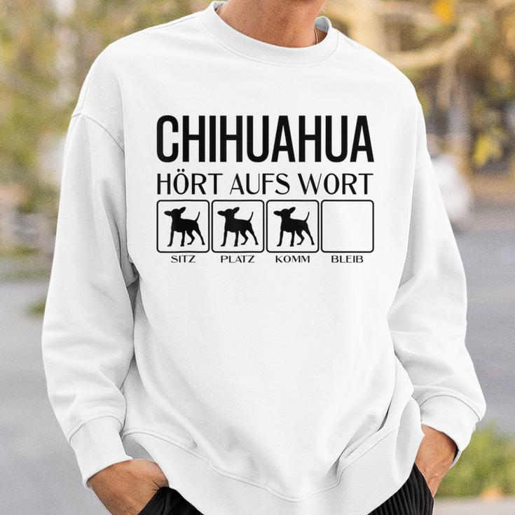 Chihuahua Hört Auf Wort Chihuahua Gray Sweatshirt Geschenke für Ihn