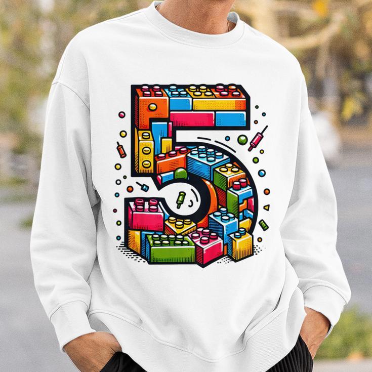 Children's 5Th Birthday With Building Blocks Idea Sweatshirt Geschenke für Ihn