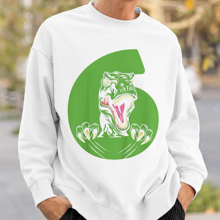 Children's 6Th Birthday Boy 6 Years Dino Dinosaur Birthday Sweatshirt Geschenke für Ihn