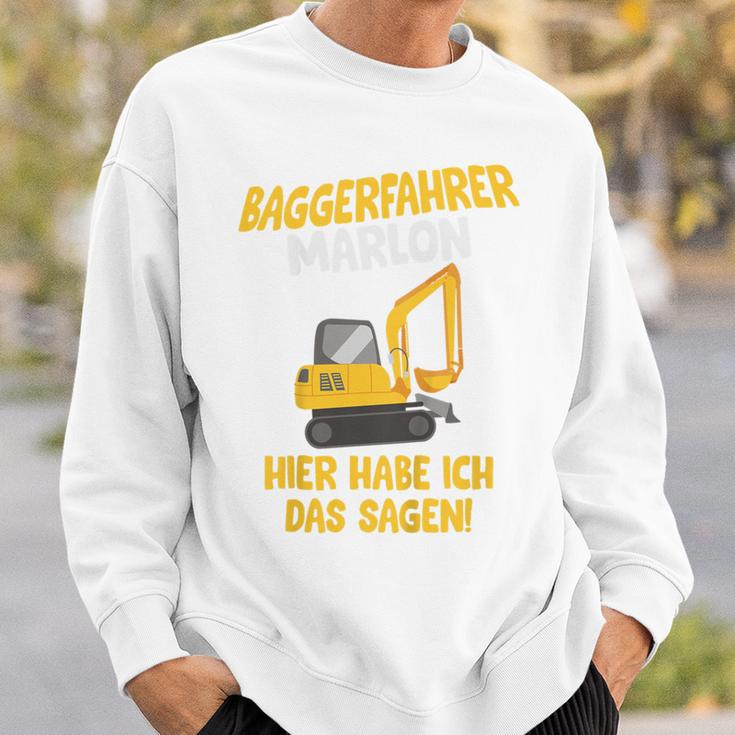 Children's Digger Driver Marlon Construction Site With Name Children's 80 Sweatshirt Geschenke für Ihn