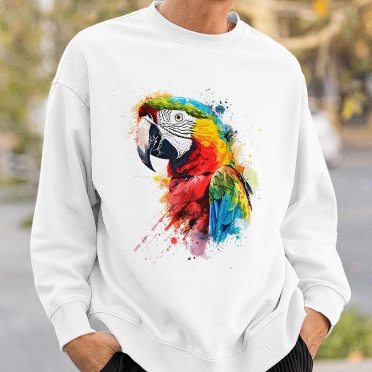 Colourful Parrot Watercolor Sweatshirt Geschenke für Ihn