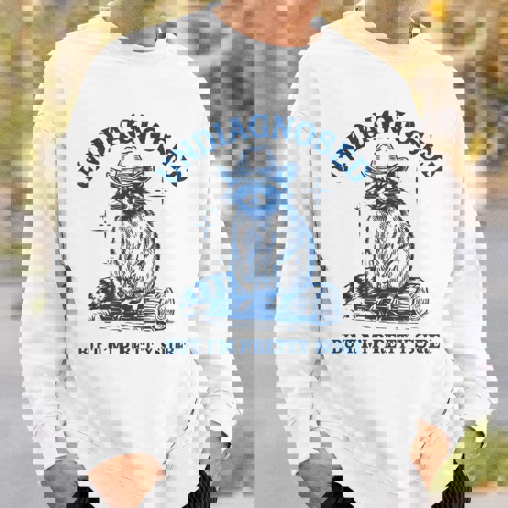 Cowboy Raccoon Meme Unisex Sweatshirt - Humorous Wildlife Vibe Gifts for Him