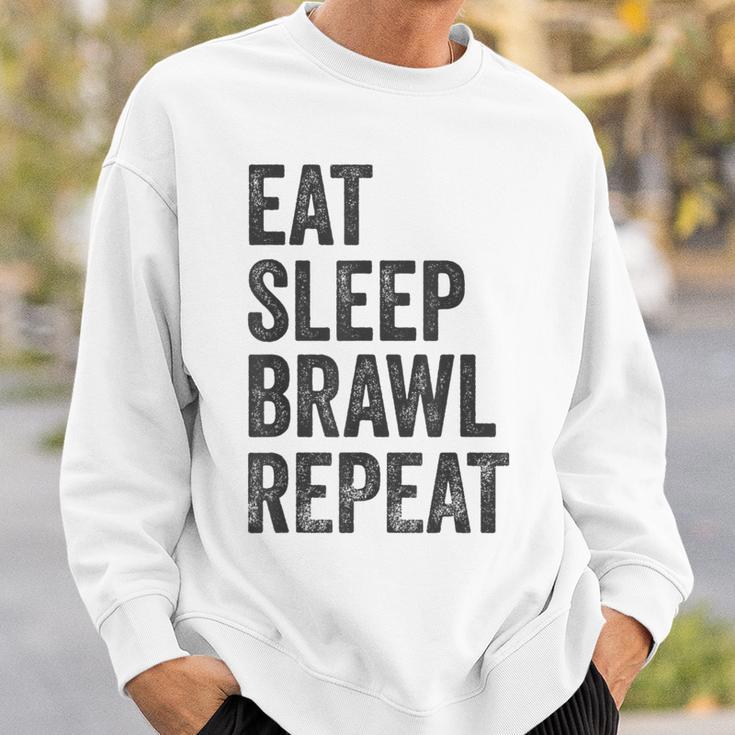 Eat Sleep Brawl Repeat Brawler ideo Player Gray Sweatshirt Geschenke für Ihn