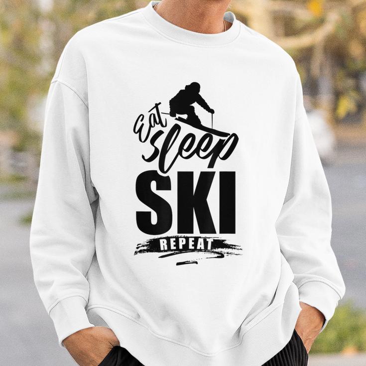 Eat Sleep Ski Repeat Ski Sweatshirt Geschenke für Ihn