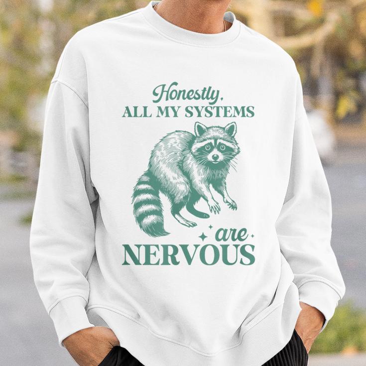 Ehrlich Gesagt Sind Alle Meine Systeme Nervöser Raccoon Sweatshirt Geschenke für Ihn