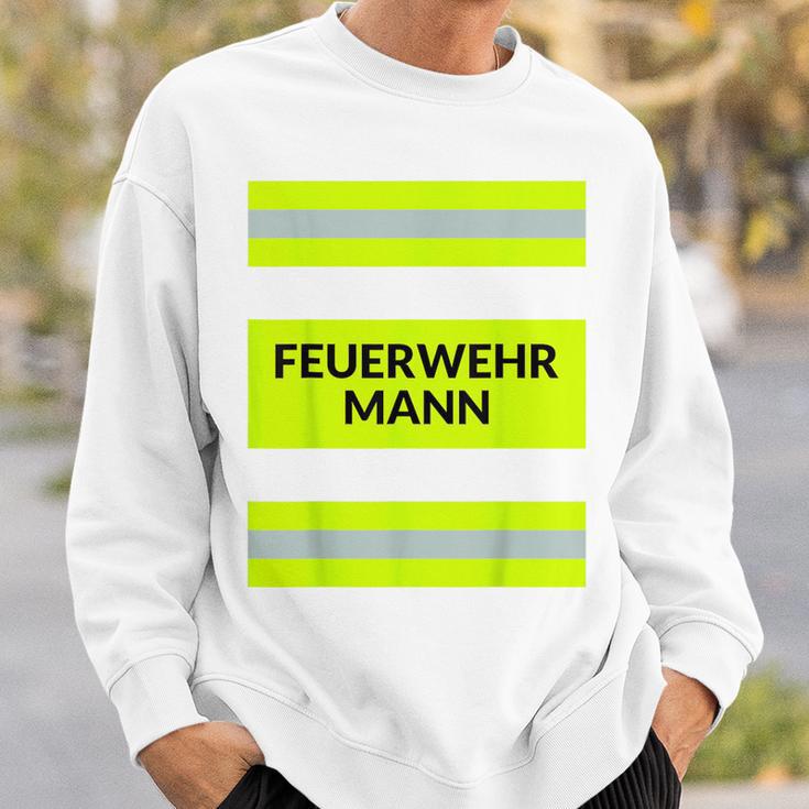 With Firefighter Costume Carnival Profession Red Sweatshirt Geschenke für Ihn