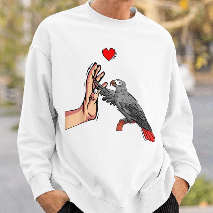 Grey Parrot Love Parrot Heart Bird Sweatshirt Geschenke für Ihn