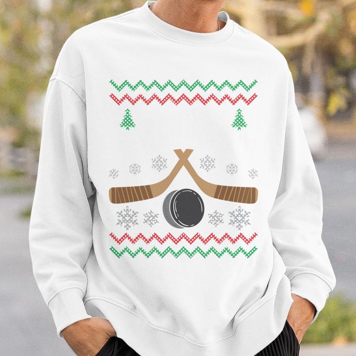 Happy Hockeydays Ice Hockey Fan Ugly Christmas Sweater Sweatshirt Geschenke für Ihn