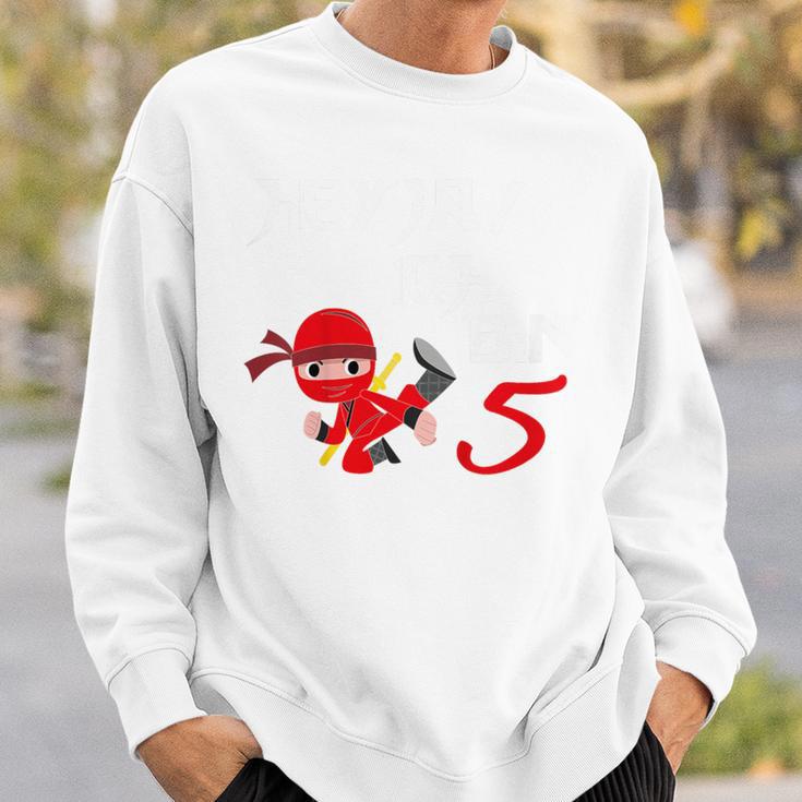 Kinder 5 Geburtstag Junge 5 Jahre Alt Fünfjähriger Ninja Rot Sweatshirt Geschenke für Ihn