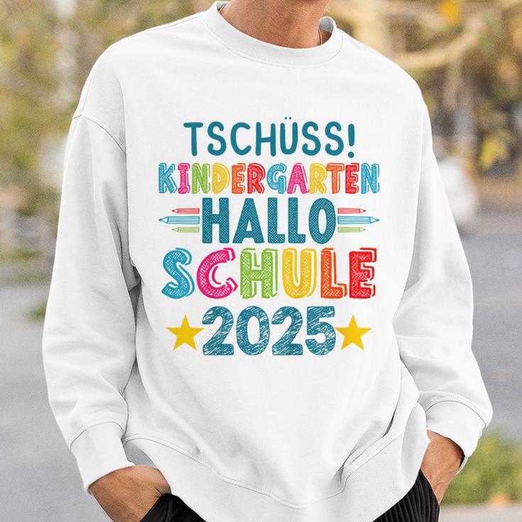 Kinder Tschüss Kindergarten Hallo Schule 2025 Lustig Kita Abgänger Sweatshirt Geschenke für Ihn