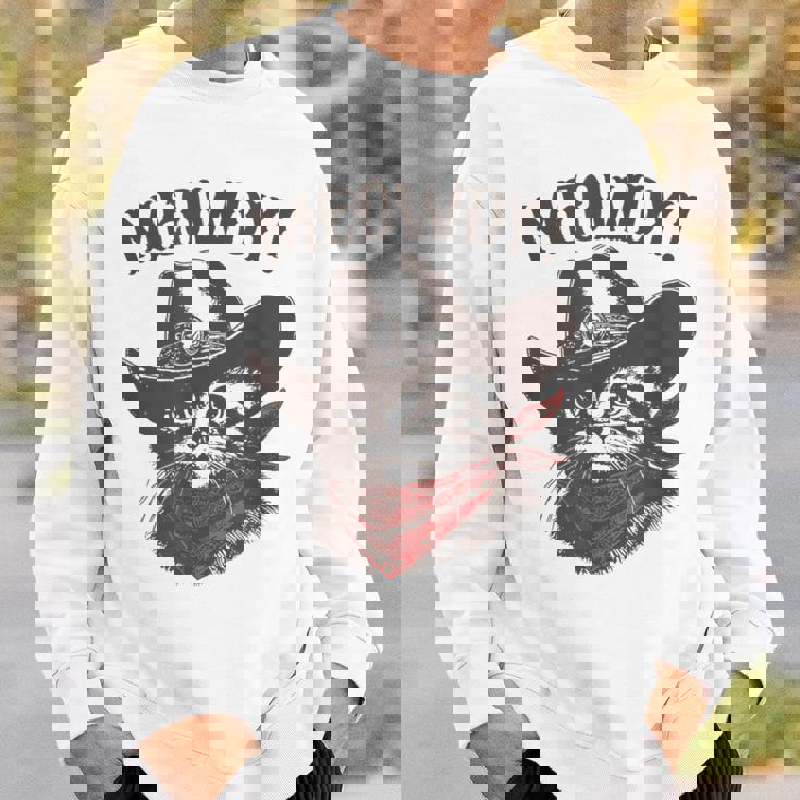Meowdy Cat Cowboy Cat Country Western Cat Sweatshirt Gifts for Him