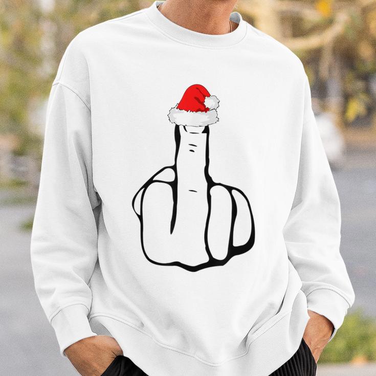 Middle Finger Jolly As Fuck Adult Joke Offensive Christmas Sweatshirt Geschenke für Ihn