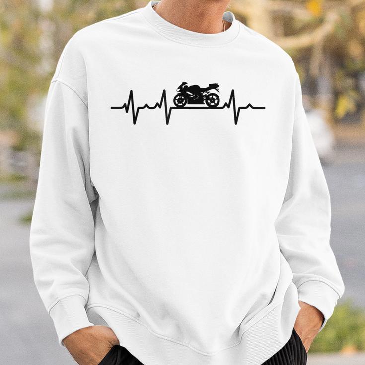 Motorcycle Heartbeat Biker Ecg Heart Rate Motorcycle Biker Sweatshirt Geschenke für Ihn