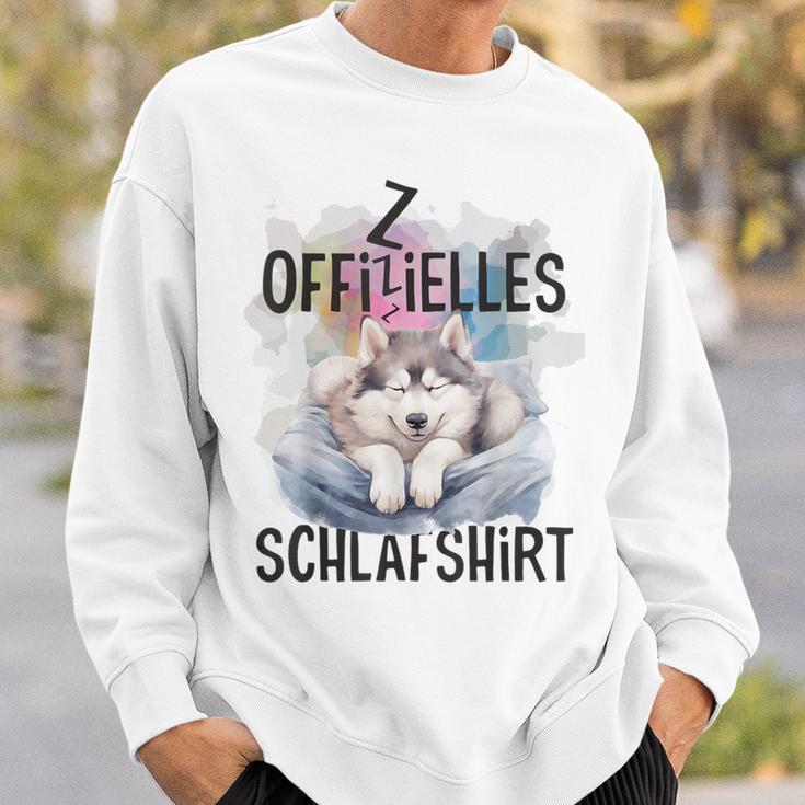 Official Siberian Husky Dog Sleep Blue Sweatshirt Geschenke für Ihn