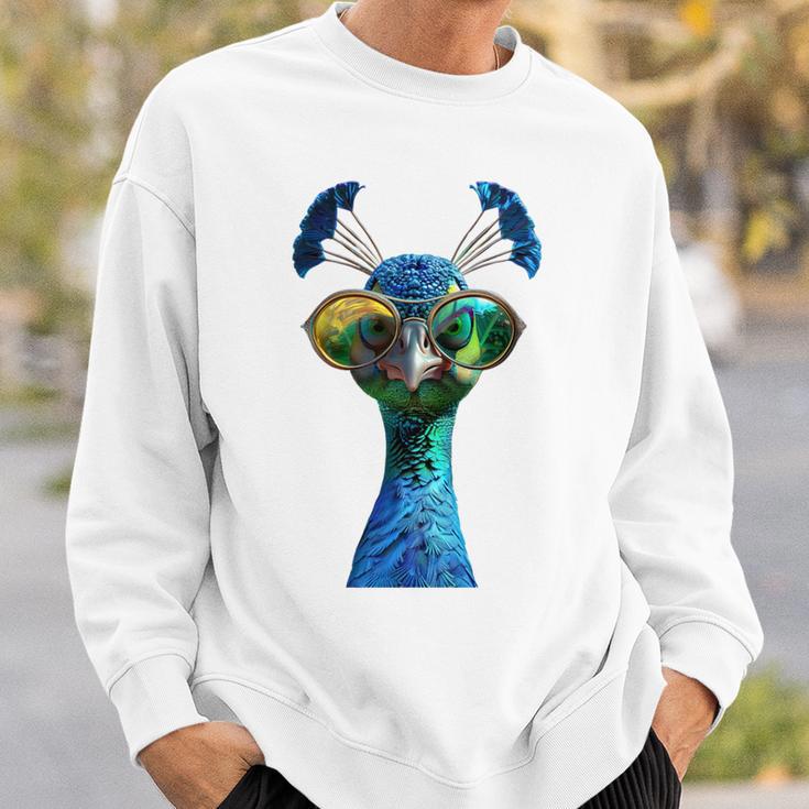 Pfau Motiv Blauer Pfau Pfauen Peacock Rad Pfauenrad Pfau Sweatshirt Geschenke für Ihn