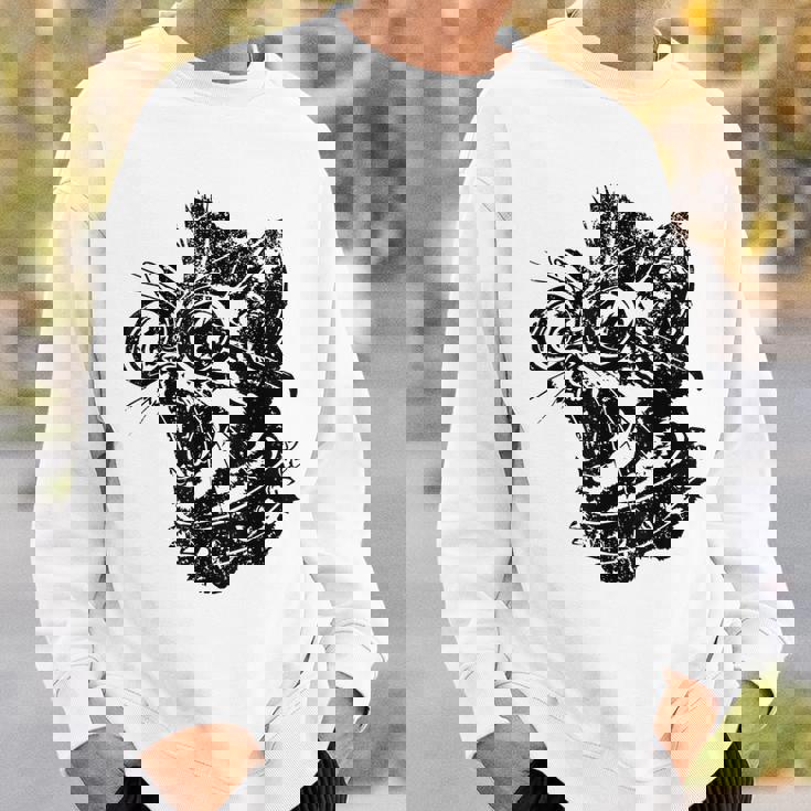 Punk Rock Spooky Cat Lover Scary Halloween Costume Sweatshirt Gifts for Him