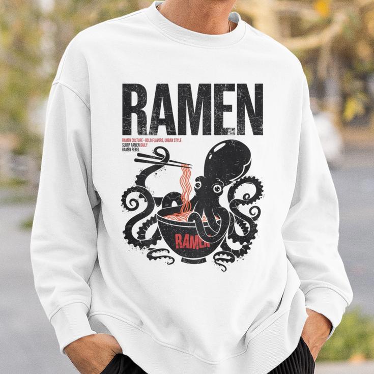 Ramen Anime Manga Kawaii Otaku Fashion Backprint Streetwear Gray Sweatshirt Geschenke für Ihn