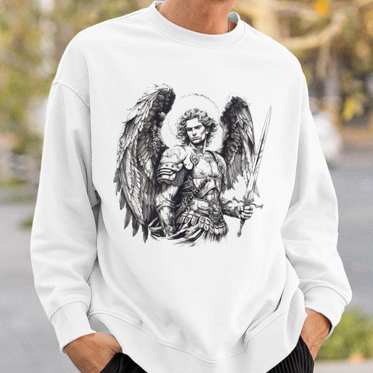 Saint Michael The Archangel Tattoo Style Sweatshirt Geschenke für Ihn