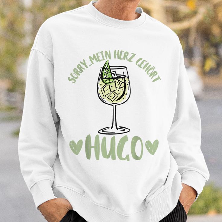 Summer Mein Herz Gehört Hugo Spritz Sekt Elderblüte Wein Gray Sweatshirt Geschenke für Ihn