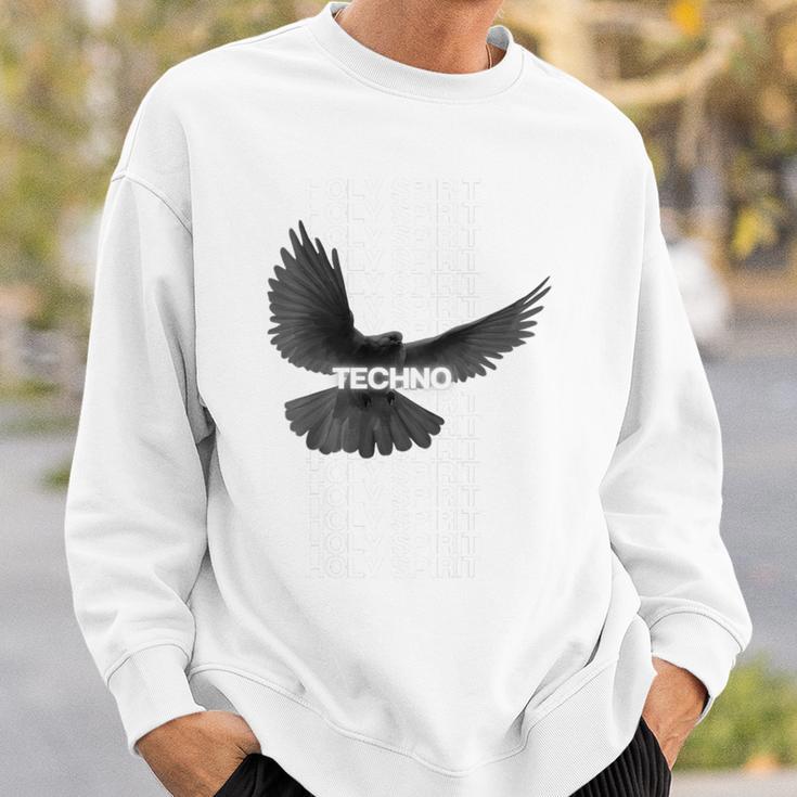 Techno Holy Spirit Rave Bird Raabe Hardtechno Deep Trance Sweatshirt Geschenke für Ihn