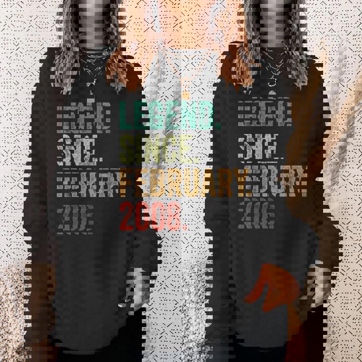 17 Years Old Legend Since February 2008 17Th Birthday Sweatshirt Gifts for Her