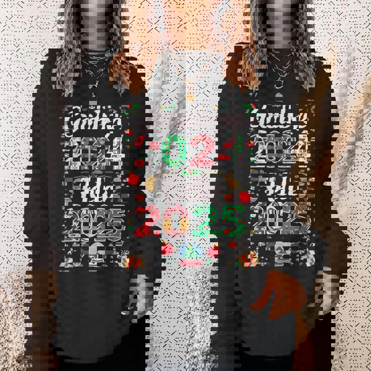 Adiós 2024 Hola 2025 Feliz Navidad Feliz Año Nuevo 2025 Camisa de entrenamiento Regalos para ella