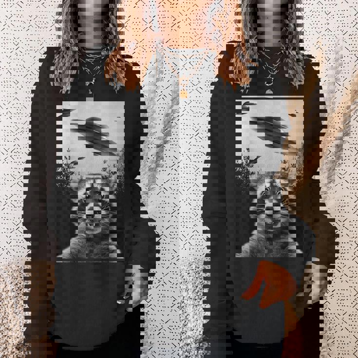 Alien UFO Raccoon Sweatshirt Gifts for Her