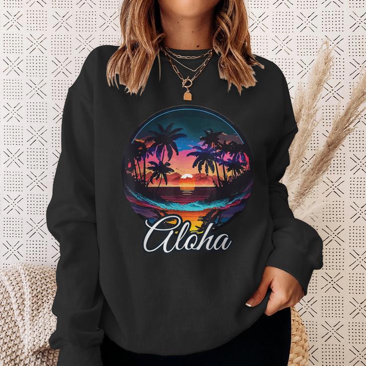 Aloha Hawaii The Hawaiian Island Palm Beach Maui Kauai Sweatshirt Geschenke für Sie