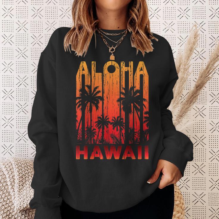 Aloha Hawaii Palm Trees Paradise Beach Holiday Summer Sweatshirt Geschenke für Sie