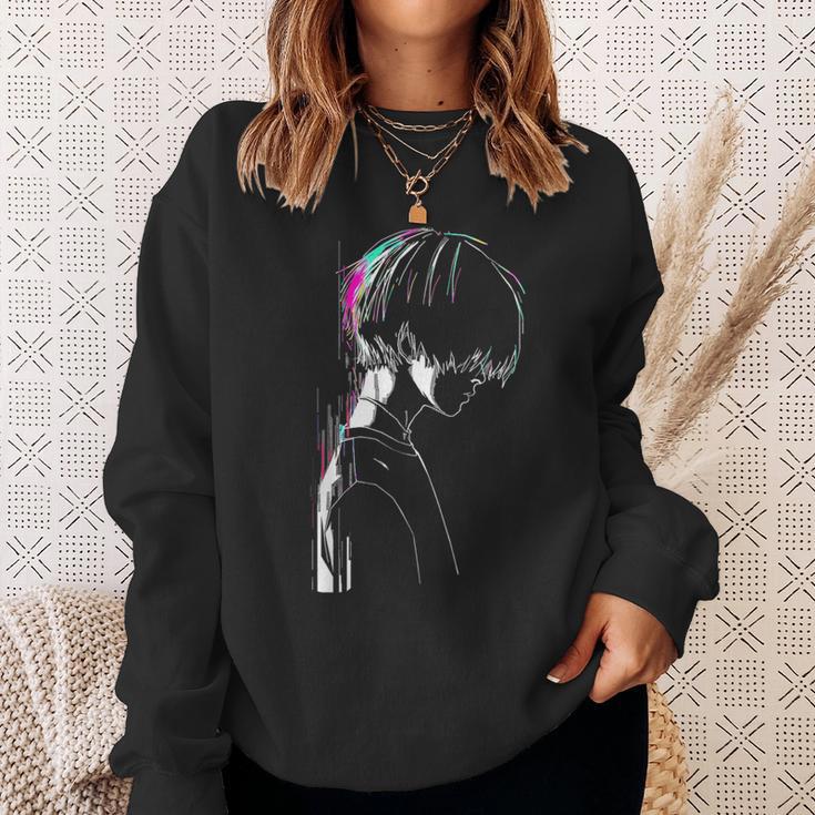 Anime Manga Motif Pixel Illustration Anime Sweatshirt Geschenke für Sie