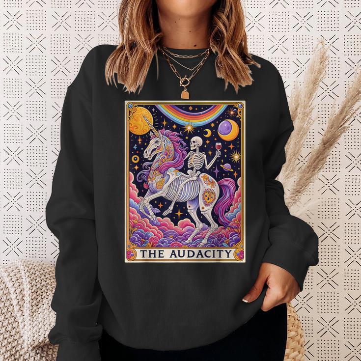 The Audacity Tarotkarte Regenbogen Skelett Einhorn Liebhaber Sweatshirt Geschenke für Sie